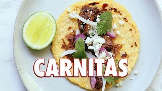 Crispy Carnitas Recipe Mexican Slow Cooked Pulled pork [upl. by Akinuahs]