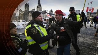 Manifestation à Ottawa pour le premier anniversaire du convoi des camionneurs [upl. by Dynah]