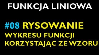 RYSOWANIE WYKRESU FUNKCJI LINIOWEJ KORZYSTAJĄC ZE WZORU FUNKCJI 8  Dział Funkcja Liniowa [upl. by Aneral]