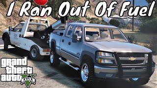 GTAV Real Life Mods 17 Repo Wednsday I Ran Out Of Fuel While Repoing A 06 Chevy Silverado [upl. by Jansson]