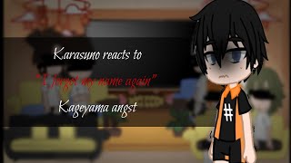 Karasuno reacts  hq  gacha club  kageyama angst  warnings in the vid [upl. by Ytisahcal728]