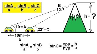 PreCalculus  Trigonometry The Law of Sines 8 of 15 Finding the Height of the Mountain [upl. by Gwenn458]