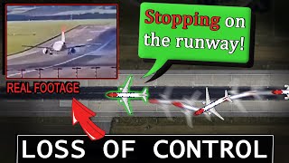 LOSS OF CONTROL ON TAKEOFF  Pilots Avoid an Accident at High Speed [upl. by Norit]