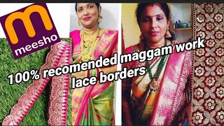 meesho saree lace bordersmeesho saree haul vlogtrending [upl. by Raffaello]