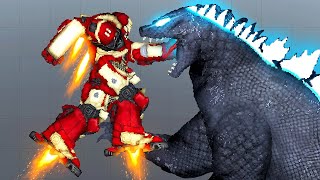 Fighting GODZILLA with Hulkbuster Suit  People Playground Mods [upl. by Yttik]