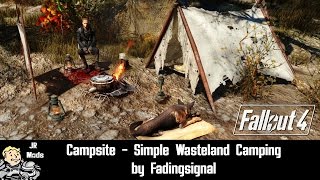 Fallout 4 Mod Showcase Campsite  Simple Wasteland Camping by Fadingsignal [upl. by Aciretahs]