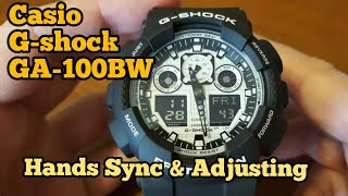 Casio GSHOCK Hands Setting GA100BW Caliber 5081 G Shock Time Adjust G Shock Time setting [upl. by Riana97]