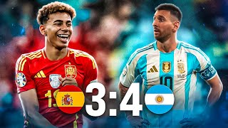 FINALISSIMA2024 LAMINE YAMAL vs LIONEL MESSI SPAIN vs ARGENTINA [upl. by Minnie]