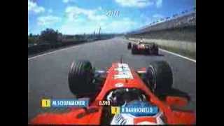 F1 2002  Brazilian Gran Prix  Rubens Barrichello passes Michael Schumacher Onboard [upl. by Remot]