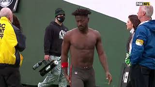 Antonio Brown Leaves Game vs Jets Full Broadcast Sequence [upl. by Esadnac638]