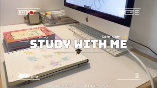 STUDY WITH ME 2 HOURS  Pomodoro 5010  Rain sound 🌧️  Calm Music 🎧  Late night 🌃 [upl. by Kreiker]