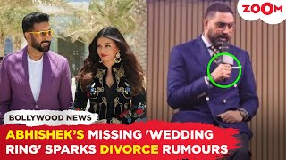 Abhishek Bachchans MISSING wedding ring sparks divorce rumours with Aishwarya Rai Bachchan again [upl. by Enimrac]