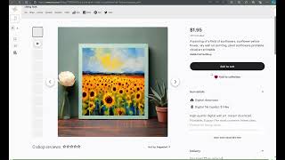 Digital art listing creator and uploader for Etsy Publish listing in seconds Automatic mockups [upl. by Lahtnero]