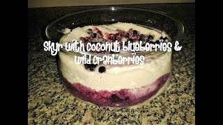 Skyr dessert with coconut blueberries amp wild cranberries recipe [upl. by Trebma]