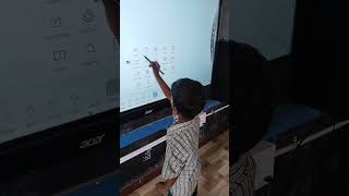 1st standard boy draws triangle in smart board [upl. by Ttehr]