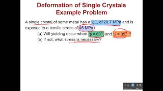 Example Resolved Shear Stress [upl. by Enixam460]