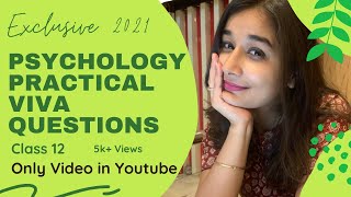 Psychology Viva  Class 12 Psychology Viva Questions I Important Questions I Psychology Practical [upl. by Franklin]