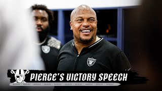 Antonio Pierces Locker Room Victory Speech vs Ravens  Raiders  NFL [upl. by Elocal]