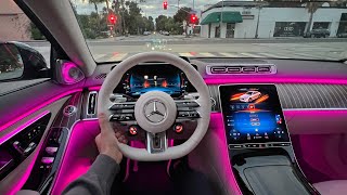 NEW 802 HP V8 Mercedes S63 AMG EPerformance FIRST DRIVE Interior Ambiente Review [upl. by Pinebrook912]