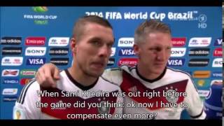 Schweinsteiger Podolski and Kramer after winning World Cup in Brazil English subtitles [upl. by Hillard777]