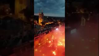 Zagreb burns Croatia Football Team Hrvatska Zagreb gori more baklji Doček vatrenih 1672018 [upl. by Vergne]