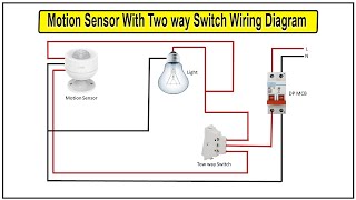 Motion Sensor With Two way Switch Wiring  Two Way Motion Sensor Light Switch [upl. by Lehcir]