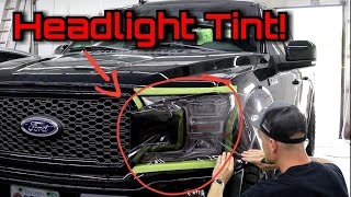 HARD TINT JOB 4 SHOPS TURNED DOWN FORD F150 Easiest Headlight  Tail Light Tint To Use [upl. by Araz]