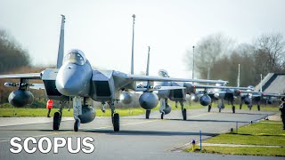 High Alert US Air Force deploys more F15s to Middle East [upl. by Nylcaj]