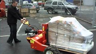 Petrol Rough Terrain Pallet Truck  How to operate by SafetyLiftingcom [upl. by Yatzeck]