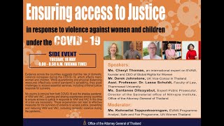 Ensuring access to justice in response to violence against women and children under the COVID 19 [upl. by Ruthven]