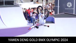 yawen Deng gold  Deng yawen gold in bmx cycling Olympic 2024  China gold [upl. by Adnorhs]