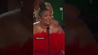 Lizzo Gets Emotional During Speech While Accepting Award [upl. by Oranneg]