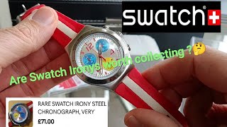 Are Swatch Ironys worth collecting 🤔 I dive in with a rare Game Starter Swatch swatch [upl. by Nyluqcaj]