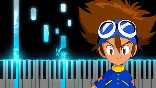 Digimon OP  Butterfly Si Tú Lo Deseas  Piano Slow Relaxing Arrangement Cover  Tutorial [upl. by Ycart]