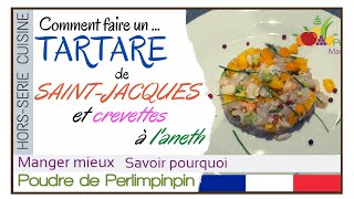 🇫🇷 Comment faire un TARTARE de SaintJacques et crevettes à laneth [upl. by Niliram]