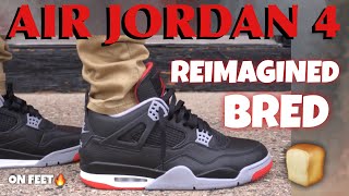 Air Jordan 4 Bred Reimagined Review amp On Feet [upl. by Elmajian192]