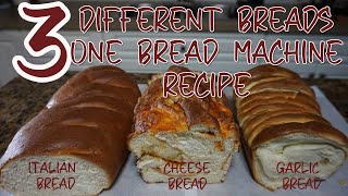 3 Bread Machine Recipes from Same Base Recipe [upl. by Inalawi]