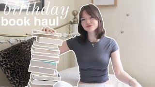 a huge birthday book haul 18 books [upl. by Ahseinaj]