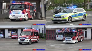 Paralleleinsatz  zweites HLF  ScaniaLöschzug Einsatzfahrten an der Berufsfeuerwehr Darmstadt [upl. by Esinyl]