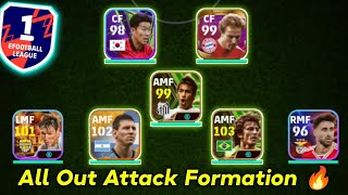 I Use This All Out Attack Formation In Division Match 🔥 Use 3 AMF And 2 CF 🥵  eFootball 24 [upl. by Modeste764]