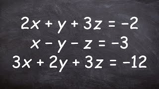 Solve a system of three variables [upl. by Gnurt516]