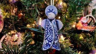 Ceramic Angel Ornament Handbuilt pottery tutorial  air dry clay could be used too [upl. by Anitnas231]