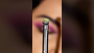 NEON GREEN purple Navratri Eyeshadow Look Using Odens Eye Hela palette  cateye hoodedeyes [upl. by Gader]