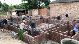 Techniques For Building Solid House Foundations With Concrete Pillars And Sturdy Steel Beams [upl. by Eelaroc]