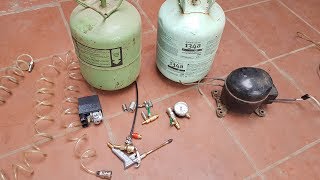 Prepare the parts To make Compressed Air Tank from Old Refrigerator [upl. by Yllet398]