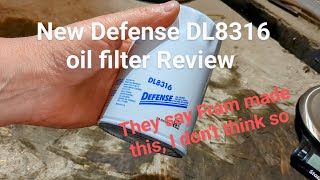 New Defense DL8316 oil filter Review [upl. by Ahsla]