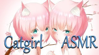 【ASMR】Bilingual Twin Cat Girl Cuddles BinauralNyasSoft Breathing REUPLOAD [upl. by Warms]