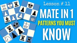 Chess lesson  11 Checkmates in 1 move  typical patterns you must know  Chess Tactics [upl. by Rehtae]