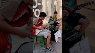 ScarletFire gratefuldead guitar busking kidmusician kidguitarist jam deadandcompany music [upl. by Llerdnod]