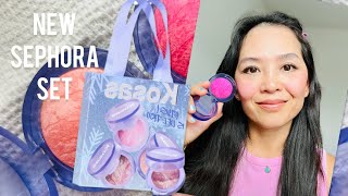 New ​⁠Sephora Kosas blush is life trio set haul and unboxing tryon [upl. by Rhu]